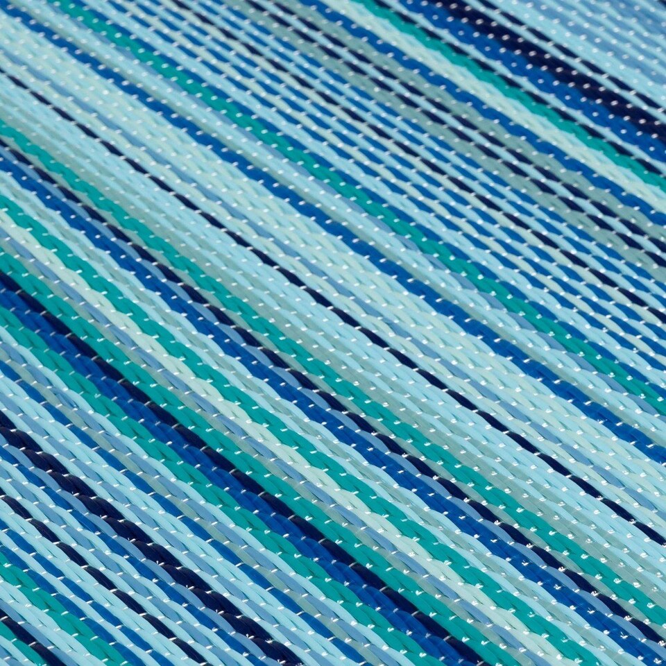 image 1 of The Rugs Rainbow Collection Reversible Weatherproof Outdoor Garden Patio Rug Striped | 1020