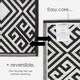 image 5 of Homescapes Outdoor Rug Luxury Waterproof Reversible, For Garden, Geometric | Black | Black and White