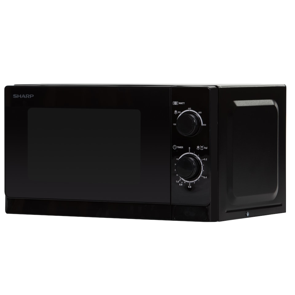 image 1 of Sharp 20L Black 800W Manual Microwave with Defrost & 5 Power Levels