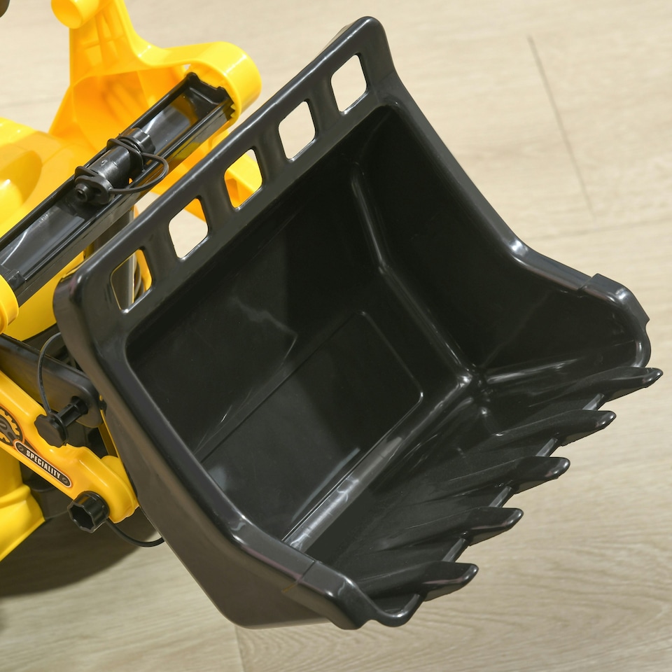 image 1 of HOMCOM Ride-On Bulldozer Toddler Digger Excavator Scooter Storage Cart