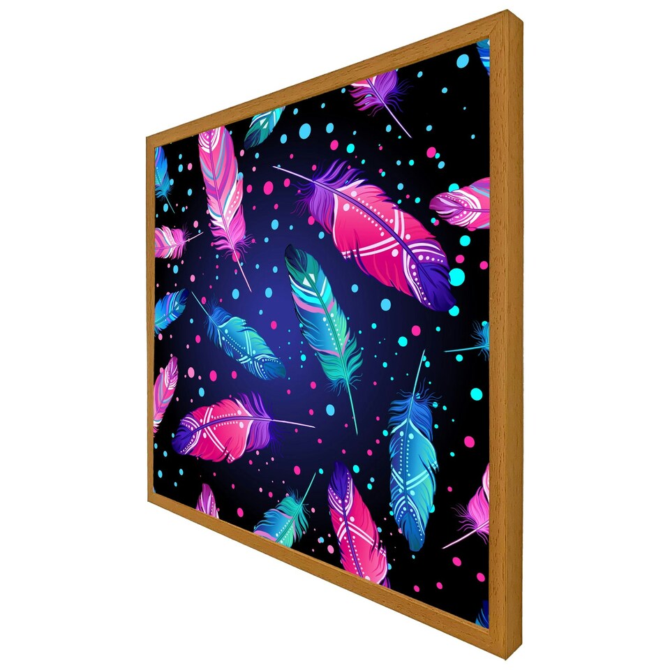 image 1 of Painted bird feathers (Picture Frame) Grey | XL