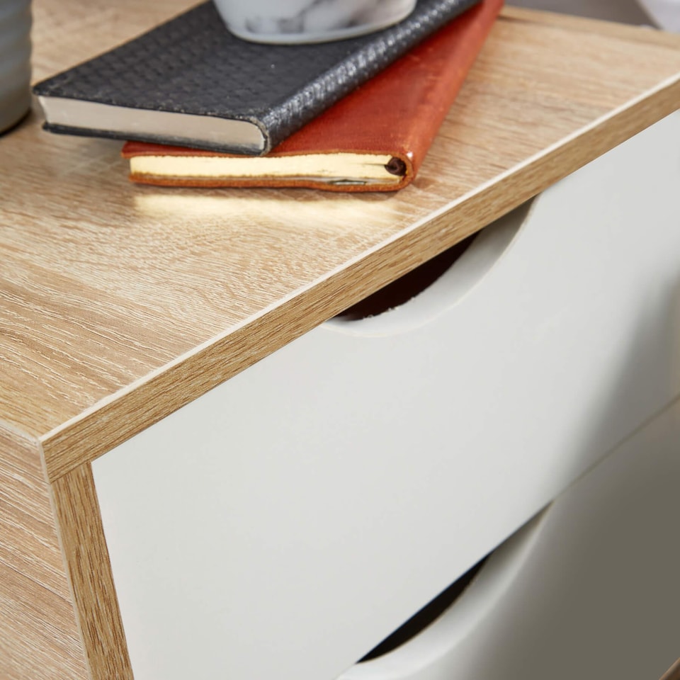 image 1 of Bedside Table Nightstand Compact Design 2 Drawers