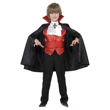 Dracula Boy Vampire Fancy Dress Costume Kids Medium - Age 7-9