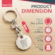 image 2 of 2pk Trolley & Locker Coins – UK £1 Token Keyrings for Shopping Trolleys & Gym Lockers, Durable Metal Tokens with Key Clip