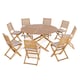 image 1 of Rowlinson Ashdown Folding 8 Seat Round Dining Set with Cushions N/A | Natural