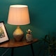 image 2 of ValueLights Bailey Metallic Gold Indent Textured Ceramic Table Lamp Base