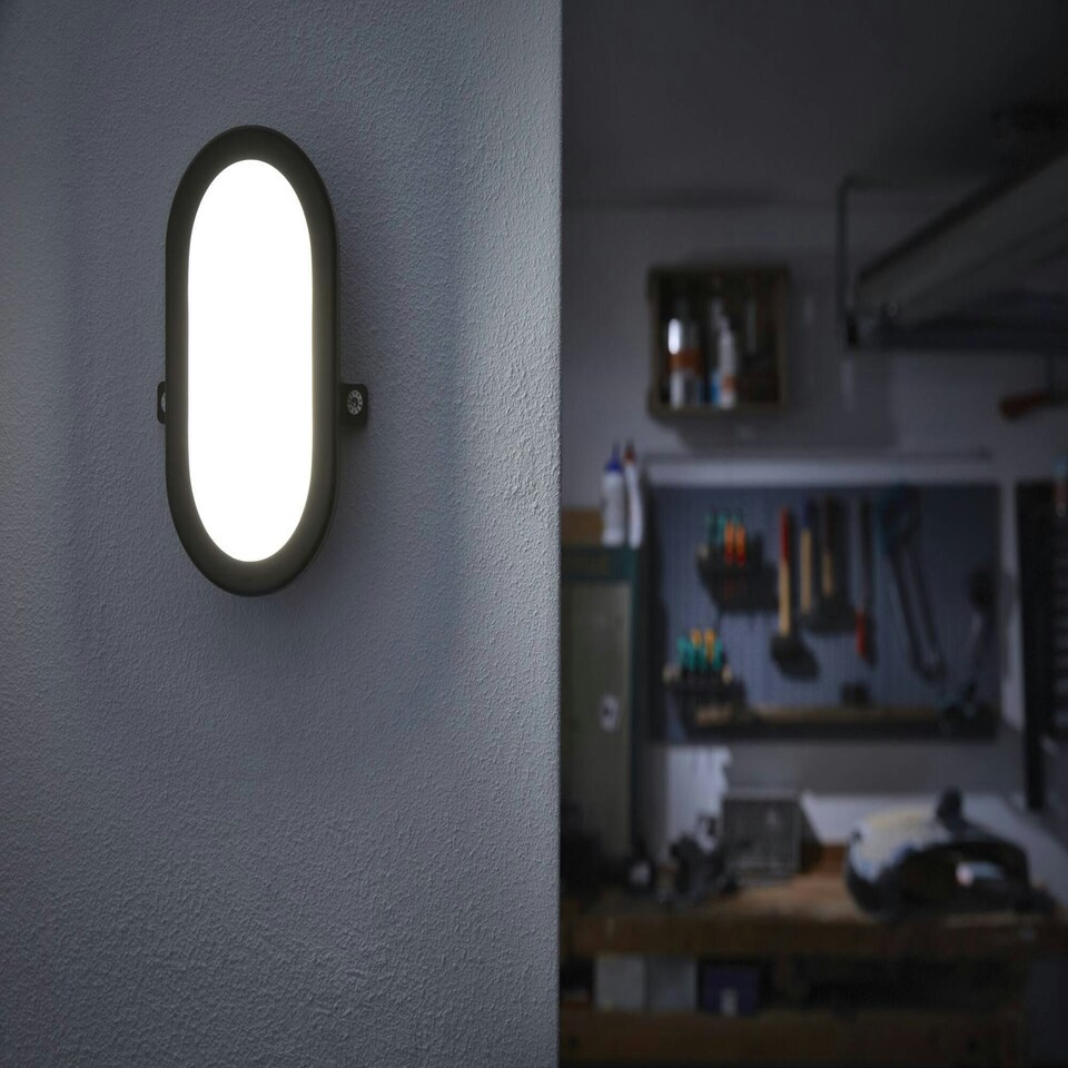image 1 of OSRAM LED Bulkhead Wall Light Black 11W 4000K Black