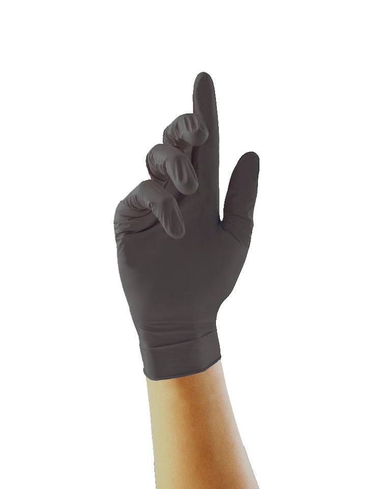 image 1 of Unigloves Black Pearl Box of 100 Nitrile Gloves