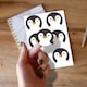 image 2 of Christmas Penguin Round Stickers 88mm - Sheet of 6
