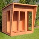 image 1 of Highclere 8 x 6 Feet Double Door with Three Windows Summerhouse Brown