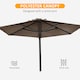 image 6 of Outsunny 2.5m Wall Mounted Parasol, Hand to Push Outdoor Patio Umbrella with 180 Degree Rotatable Canopy for Porch, Deck, Garden, 250 cm, Khaki