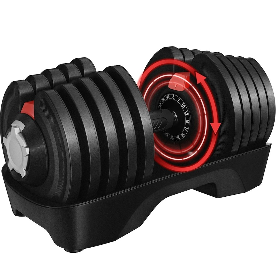 image 1 of Yaheetech 2-40KGS Quick-adjust Dumbbell Black