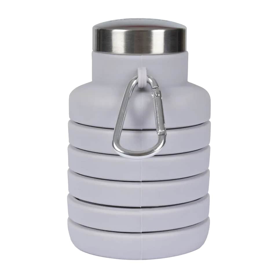 image 1 of Trespass Vavo Foldable Silicone Water Bottle | Grey | Platinum | 1