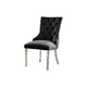 image 1 of Furniturebox 2x Belgravia Black Velvet Knockerback Dining Chairs Silver Leg