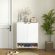 image 8 of HOMCOM Shoe Cabinet with 2 Chevron Doors, Adjustable Shelf for 12 Pairs