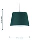 image 7 of Set of 2 Dark Green 23cm Tapered Cylinder Pendant or Lamp Shades Green