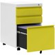 image 1 of Vinsetto 3 Drawer File Cabinet, Lockable Metal Filling Cabinet, Yellow