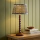 image 2 of ValueLights Bobble Walnut Table Lampbel Floral Pleat Shade