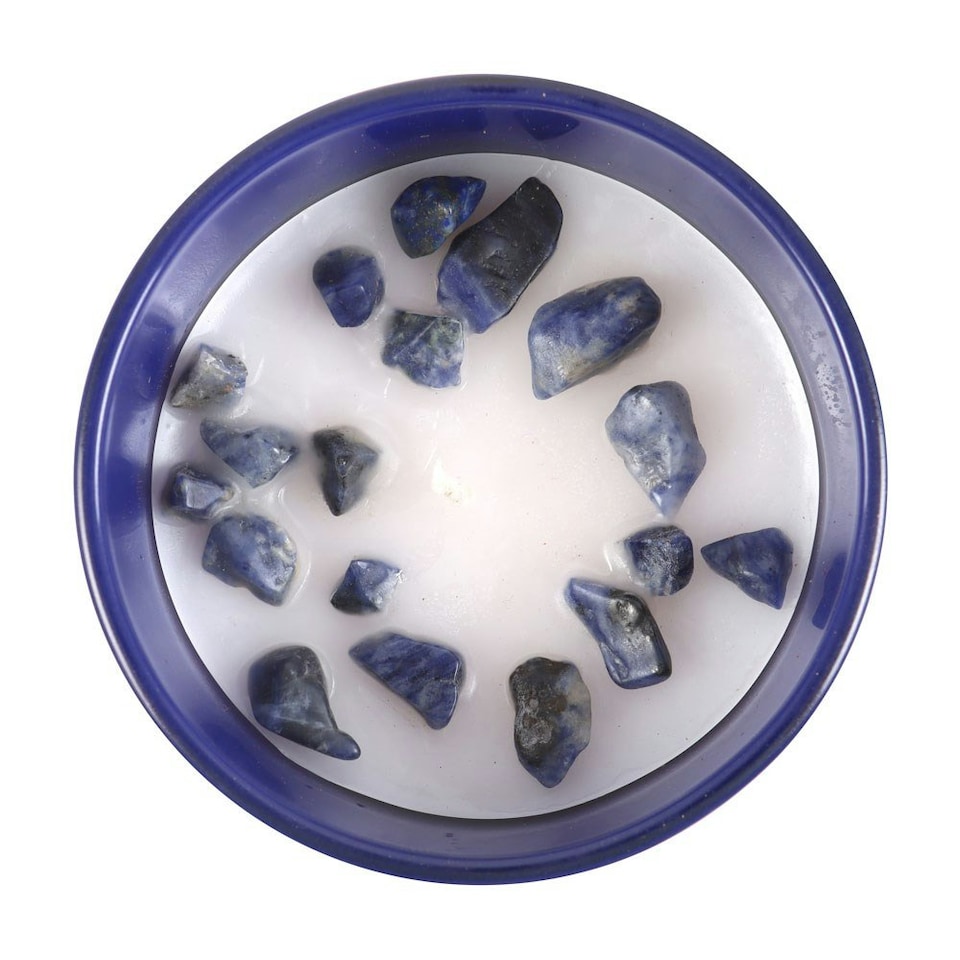 image 1 of Something Different Taurus Amber & Vanilla Lapis Lazuli Scented Candle - Blue/Brown - One Size Blue | One Size