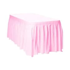 Lovely Pink Plastic Table Skirt - 426cm x 73cm