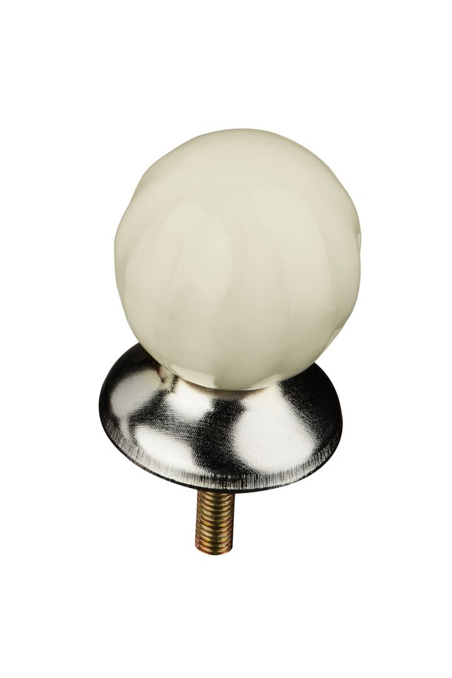 Set of 4 Retro Style Ivory Ceramic Drawer Knobs