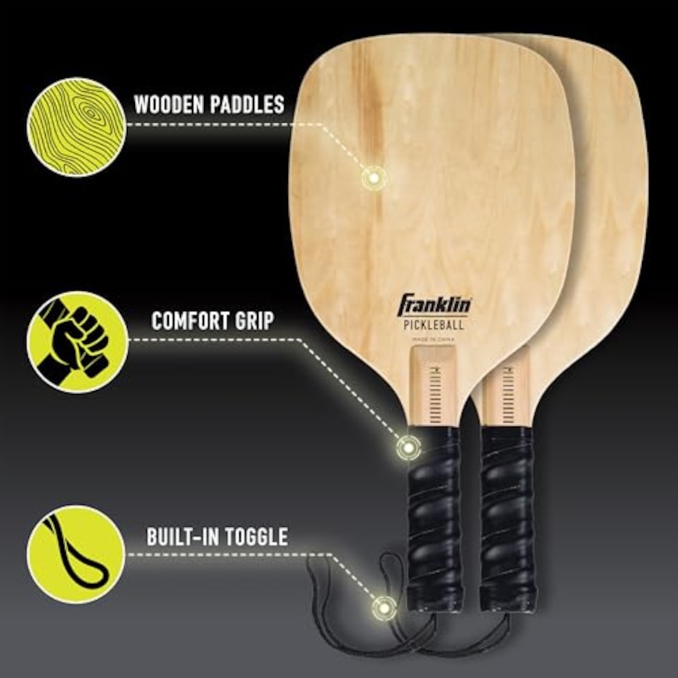 image 1 of Franklin Sports Half Court Size Pickleball Net By Pickleball - Includes 10Ft Net, (2) Paddles, And (2) X-40 USA Pickleball Approved Pickleballs