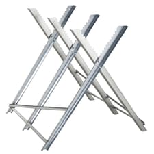 DURHAND Portable Sawhorse Heavy Duty Steel Adjustable Work Support, Foldable Sawhorse Stand 100 kg Weight Capacity, Silver Tone