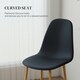 image 5 of HOMCOM Dining Chairs Set of 4 w/ Curved Back, Steel Legs, Grey Black