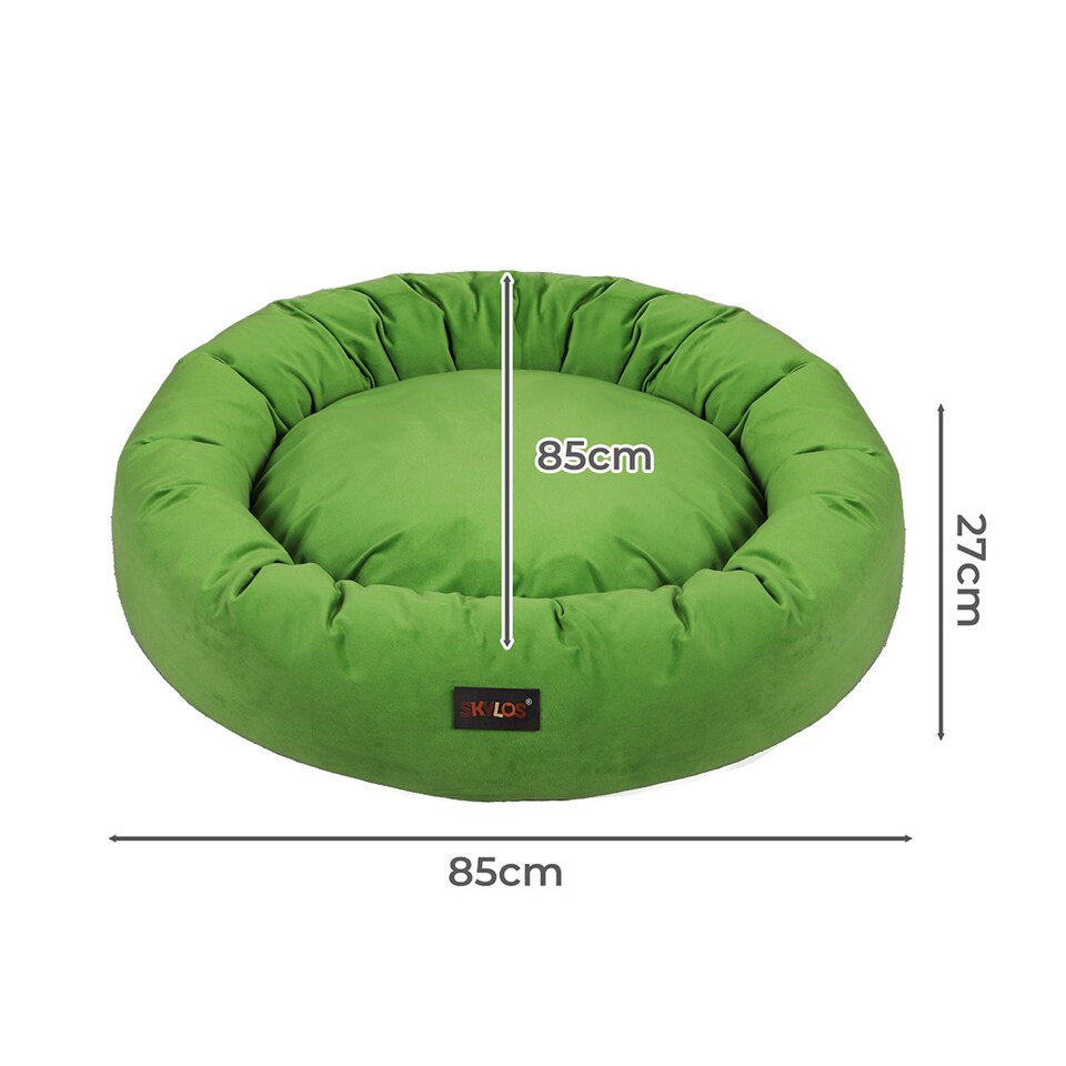 image 1 of Skylos Dog Bed Donut Soft Large Cat Beds For Calming Pet Anti Anxiety Washable L | Green | 85 | One Size