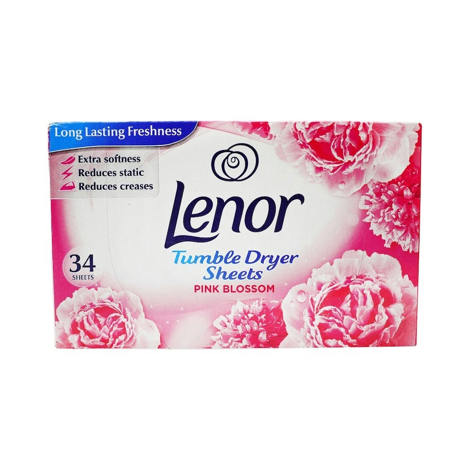 Lenor Tumble Dryer Sheets Pink Blossom 34's x 12
