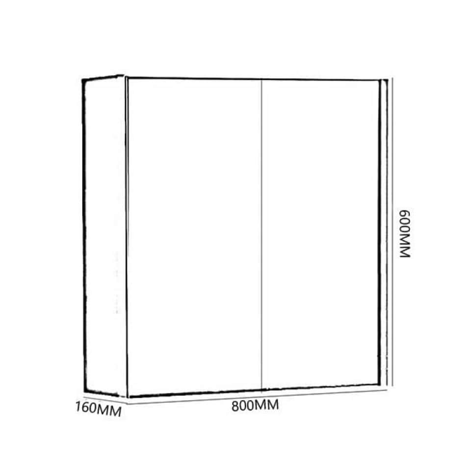 image 1 of 800mm 2 Door Bathroom Mirror Cabinet- White Gloss- (Choice) White