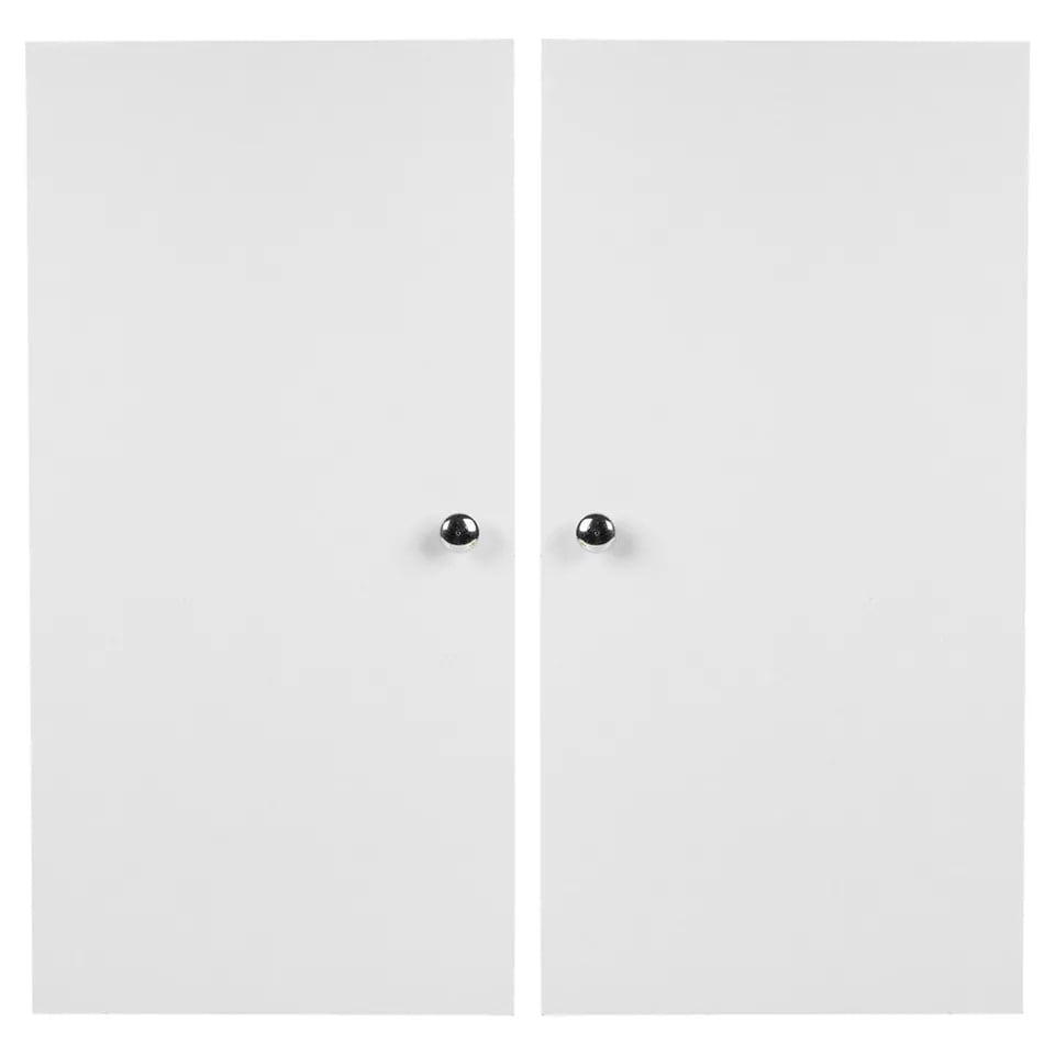 image 1 of 2-Pcs Wooden Cabinet Doors Replacement - Furniture Cupboard Unit | White | 1