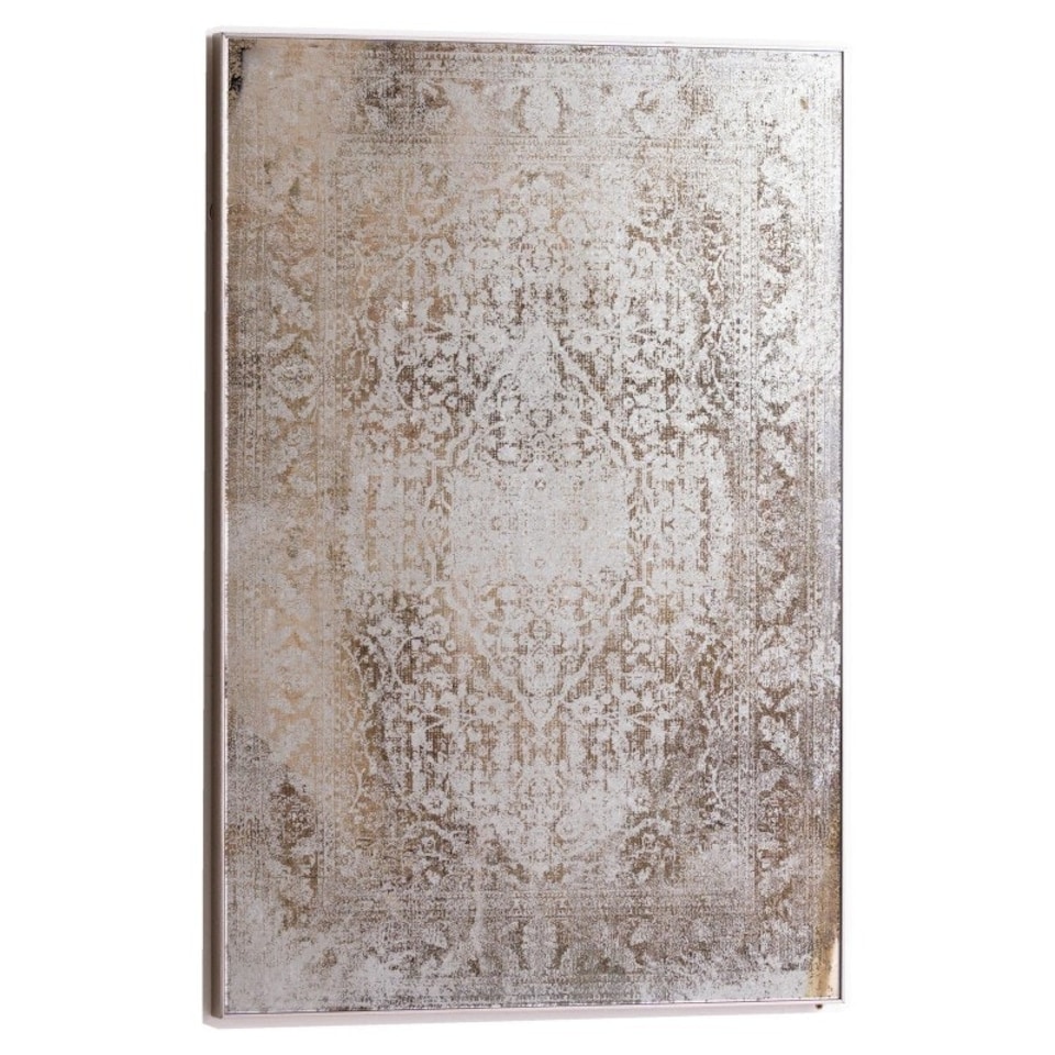 Antique Etched foxed Wall Art Mirror - Mirrored Glass - L3 x W62 x H92 cm - Antique Bronze Bronze