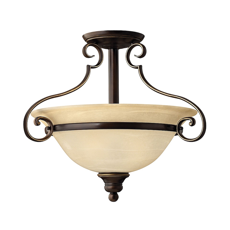 image 1 of Cello 2 Light Semi Flush Ceiling Light Antique Bronze, E27