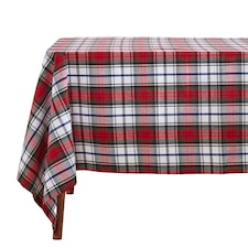 Homescapes Red Macduff Tartan Christmas Tablecloth - 137 x 228 cm | Red | 137cm x 228cm (54" x 90")