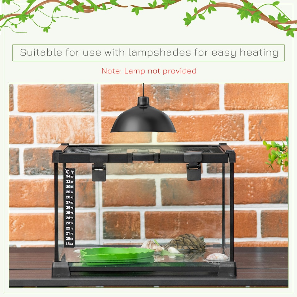 image 1 of PawHut Glass Reptile Terrarium Habitats for Lizards, Frogs, Snake 50 x 30 x 25cm