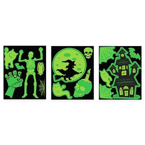 Assorted Glow In The Dark Halloween Window Stickers