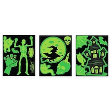 Assorted Glow In The Dark Halloween Window Stickers