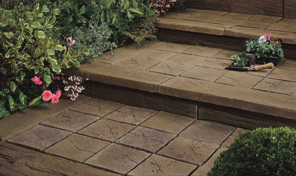 image 1 of Sleeper Paving 225 x 225 x 45 Brown Oak - Full Pallet of 40 - Bowland Stone