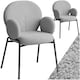 image 1 of Dining Chair - Boucle cover, plush padding, high backrest - Set of 2 Grey | Light Grey
