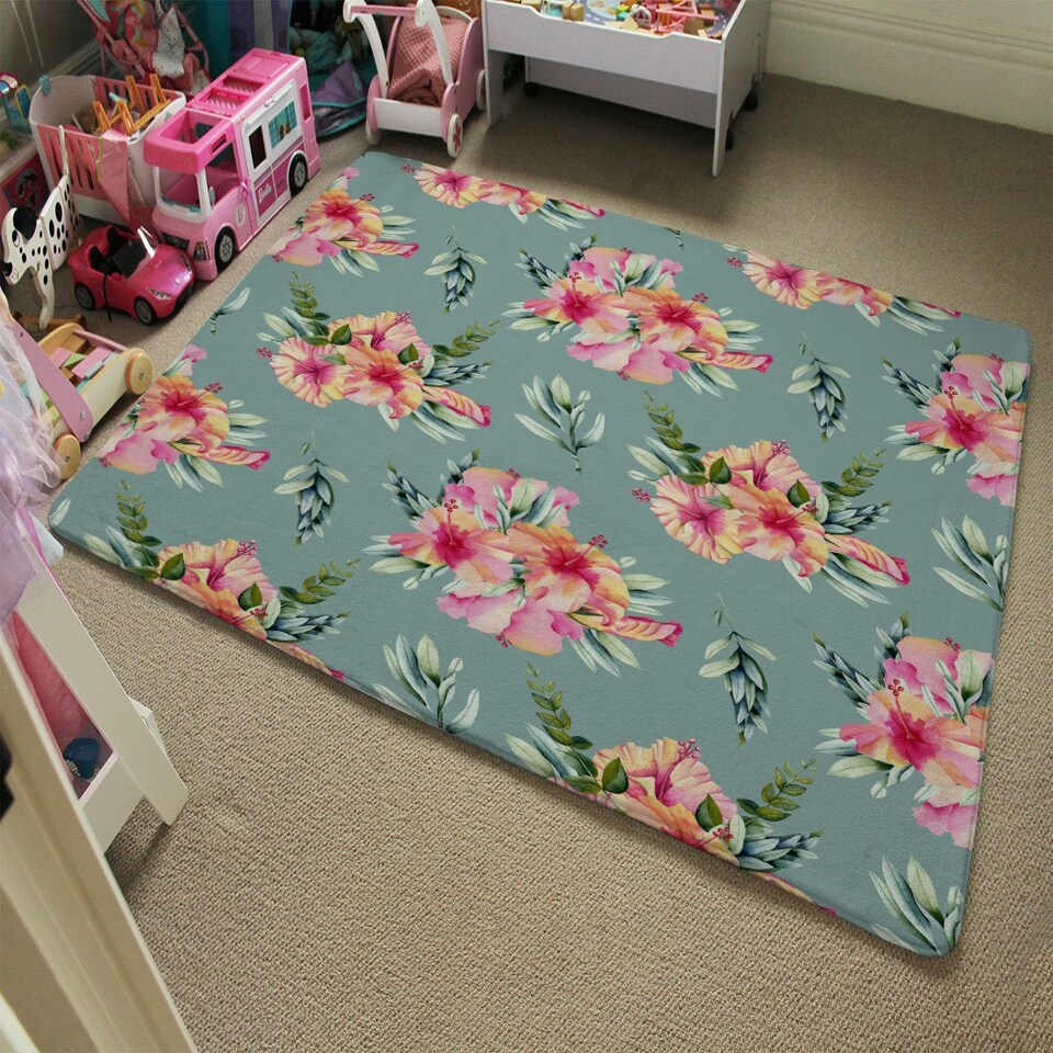 image 1 of Pink Flowers (Rug) Pink | Small: 60x110cm
