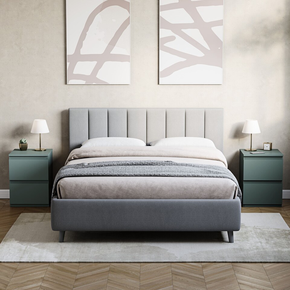 image 1 of Vida Designs Denver Large 2 Drawer Chest of Drawer Bedside Cabinet Nightstand Units Set of 2 - Green