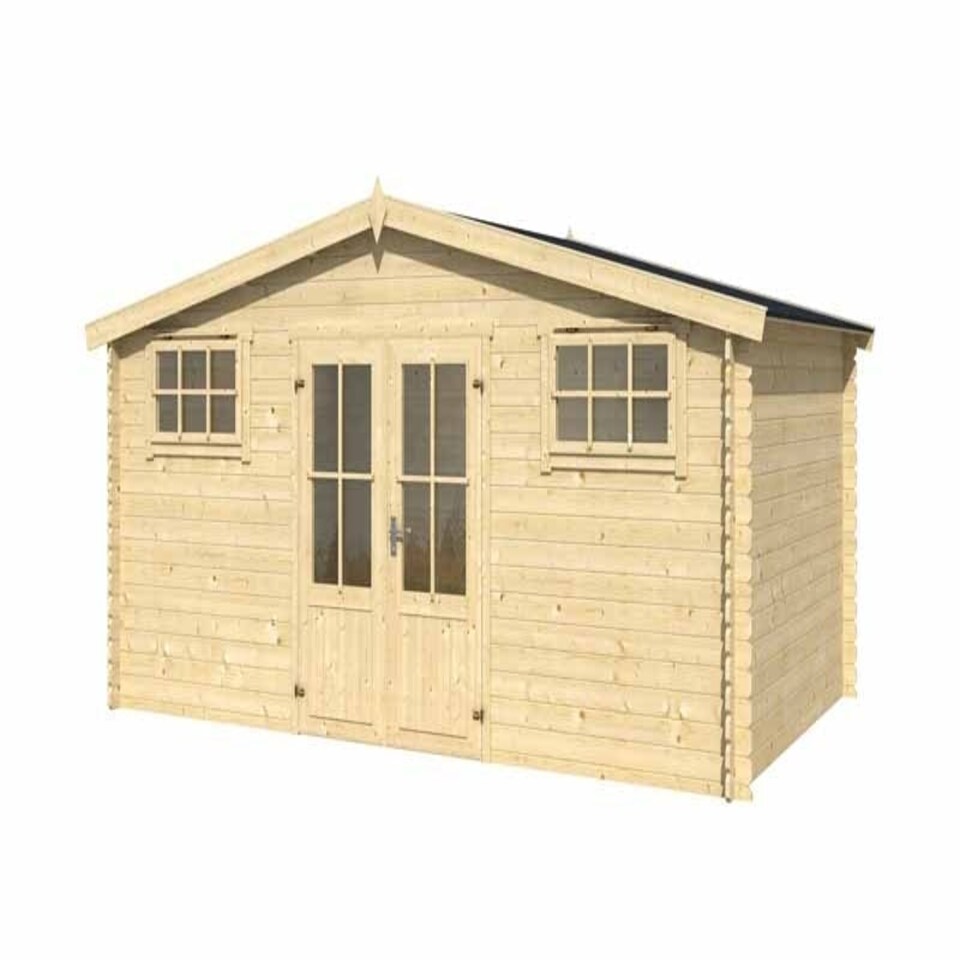 image 1 of Boston-Log Cabin, Wooden Garden Room, Timber Summerhouse, Home Office - L518.6 x W312 x H245.1 cm Brown
