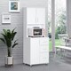 image 2 of HOMCOM Modern Kitchen Cupboard Storage Organiser Microwave Cabinet Grey