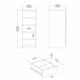 image 8 of Naia Narrow Chest of 5 Drawers in Concrete and White High Gloss