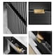 image 4 of Bathroom Vanity Unit with Basin 800mm Ribbed Textured Black Modern Wall Hung Floating - Adel