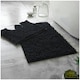 image 1 of VELVETIO Loop Bath Set Anti Slip Water Absorbent Soft Bathroom Rugs Black
