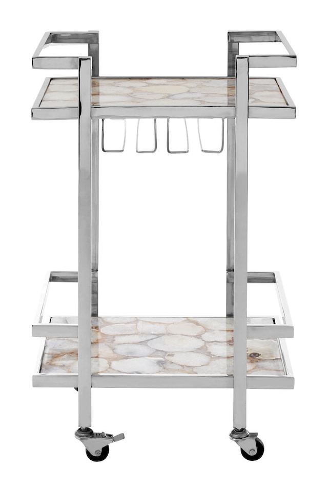 image 1 of Vita White Agate Drinks Trolley