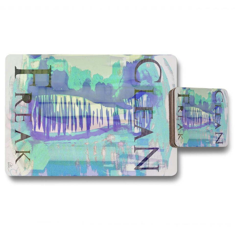 image 1 of Clean freak blue (Placemat & Coaster Set)