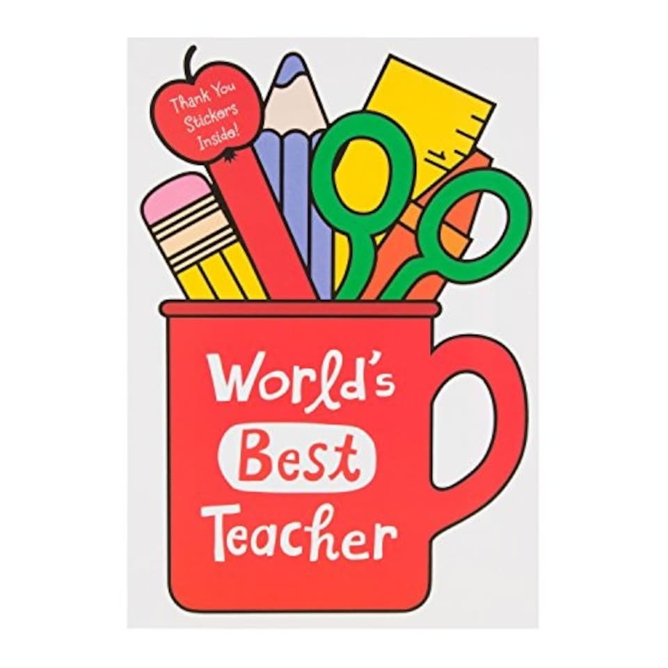 image 1 of Thank You Teacher Card 'with Stickers